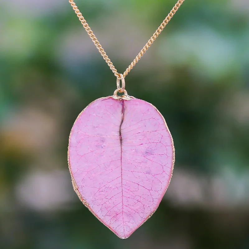 - Remote interactive pet feederBougainvillea Love in Pink Gold Accented Natural Flower Pendant Necklace in Pink