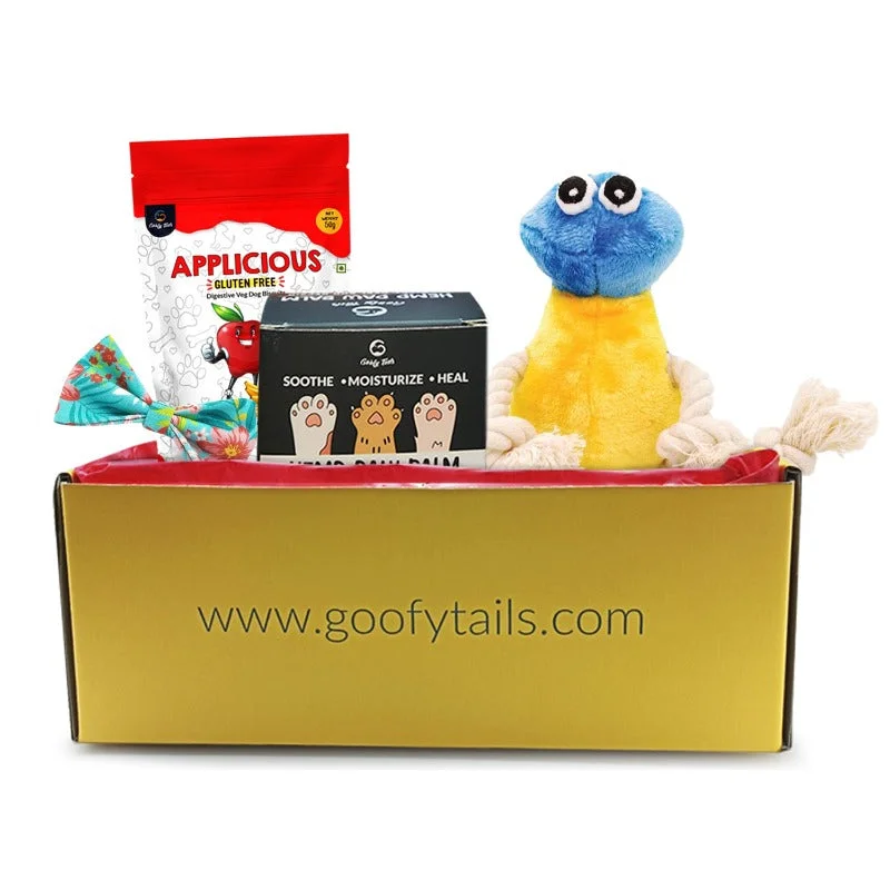 - Dog anti-slip matGoofy Tails Gold Goofy Box for Small and Medium Dogs | Personalized Curated Gift Box for Dogs