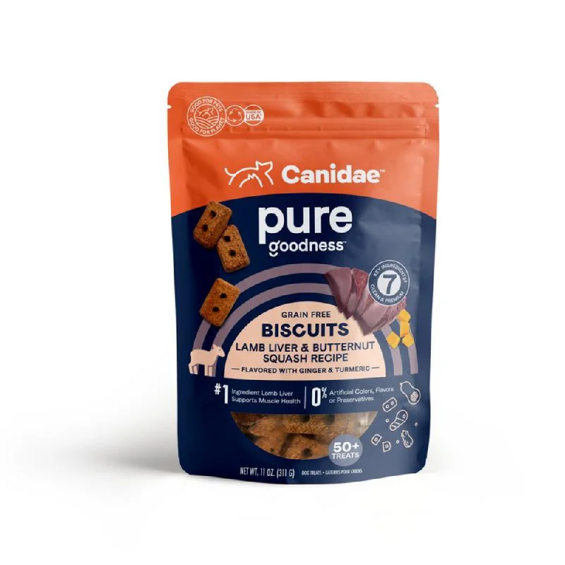 - Remote interactive pet feederCanidae Pure Biscuit Lamb Liver & Butternut Squash Recipe Treats