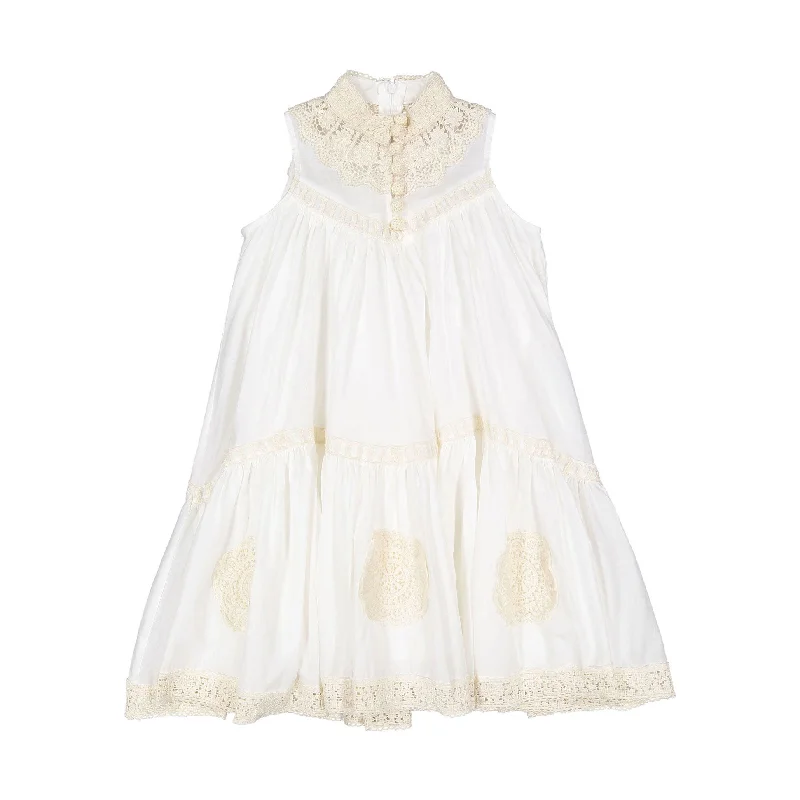 - Deodorizing cat litter tofu litterPetite Amalie  White/Natural Sleeveless Doily Midi Dress