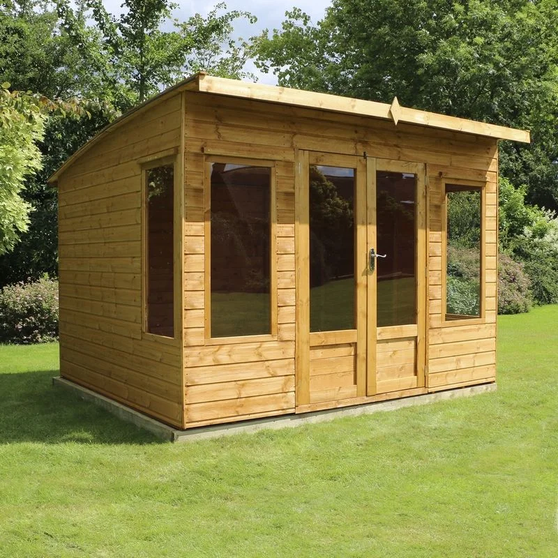 - Foldable and portable cat bagMercia Helios 9' 11" x 9' 7" Curved Summerhouse - Premium Dip Treated Shiplap