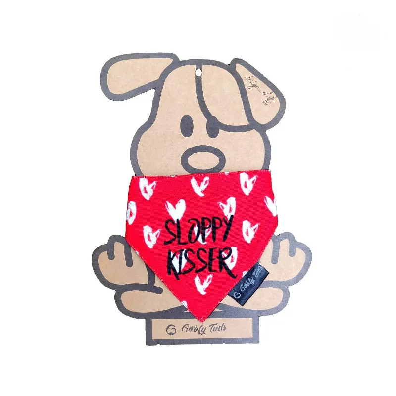 ---Goofy Tails Sloppy Kisser Printed Bandana for Dogs by Design Chefz (Multicolor)