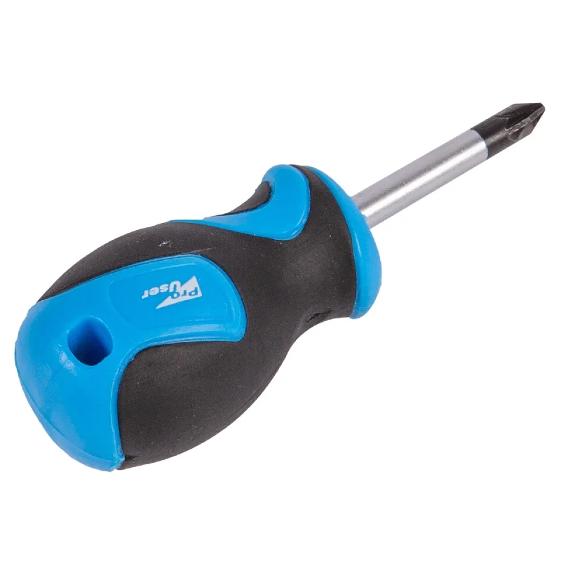 Pet ProductsBlue Magnetic 4cm x PZ2 Chrome Vanadium Stubby Pozidriv Screwdriver - By Pro User