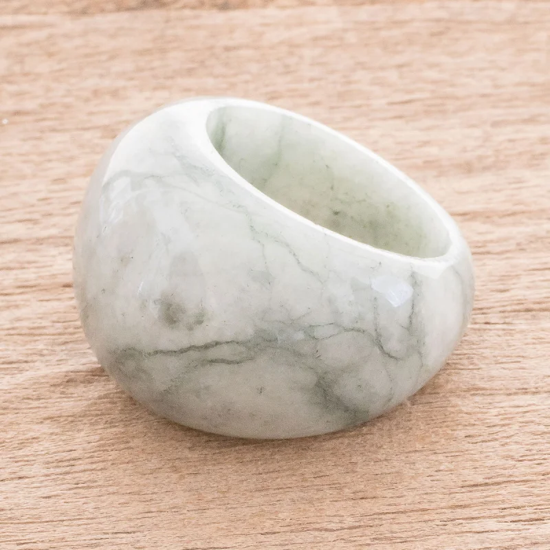 - Dog anti-slip matEarthen Wisdom Apple Green Jade Domed Ring from Guatemala