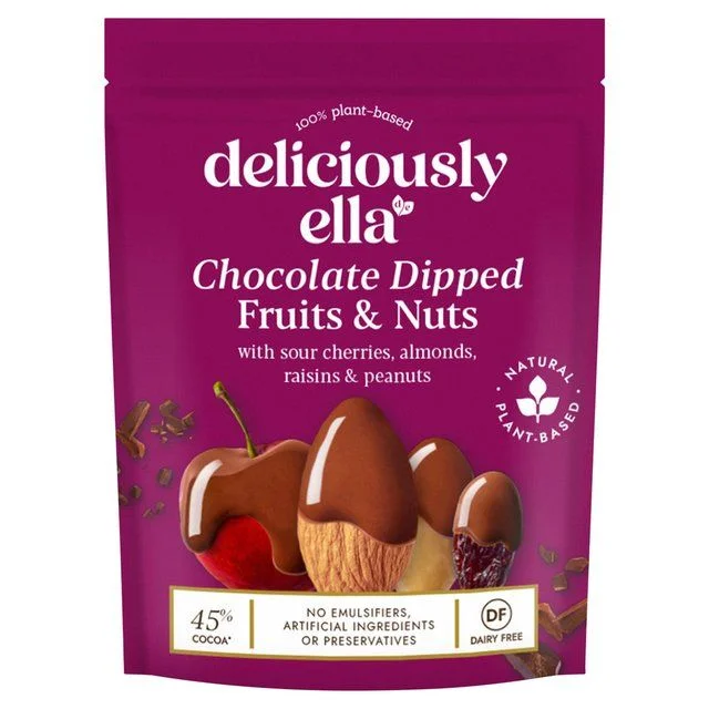 - Air box TSA certified check-inDeliciously Ella Chocolate Dipped Fruits And Nuts   90g