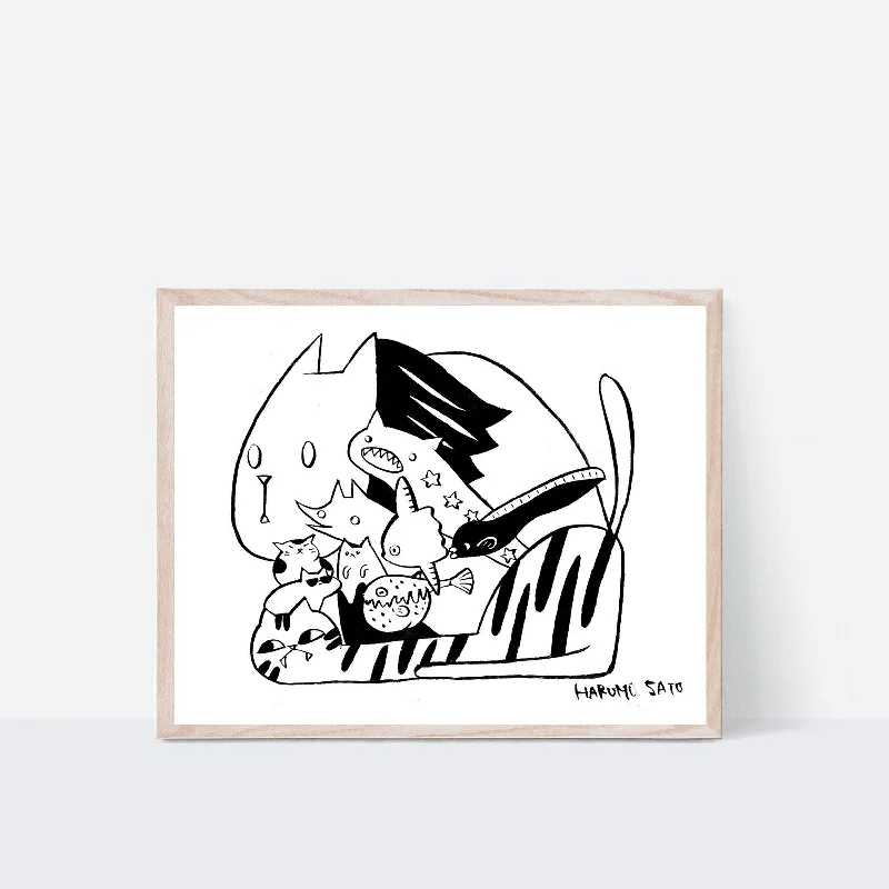 - Pet fence foldable indoorGhost Cat Print | Harumo Sato | 11x14