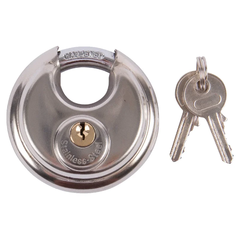 - Organic cotton dog bibsSilver 7cm Stainless Steel Discus Padlock - By Blackspur