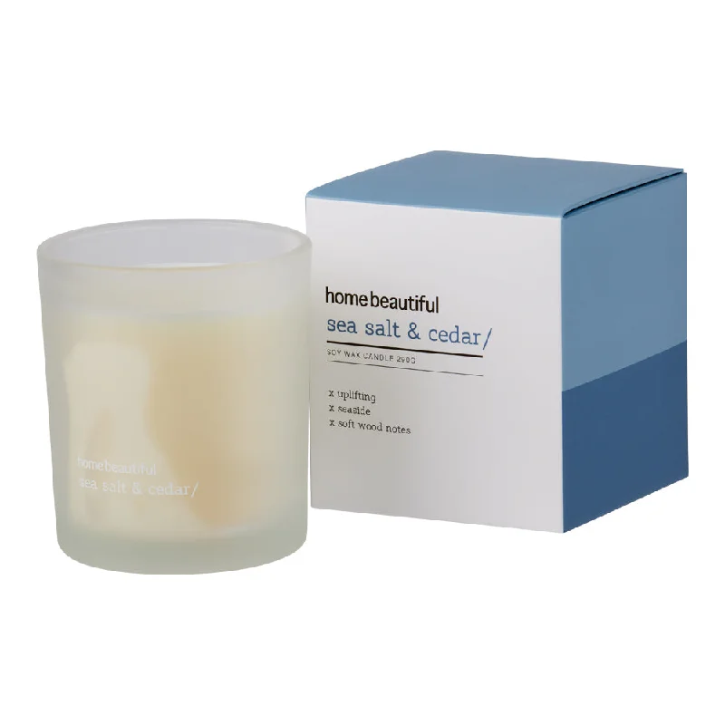 ---Home Beautiful Candle Sea Salt & Cedar