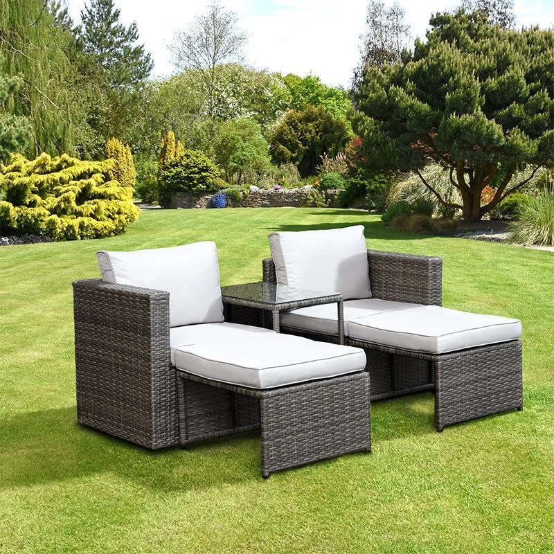 ---Avignon Garden Relaxer Set by Croft - 2 Seats Grey Cushions