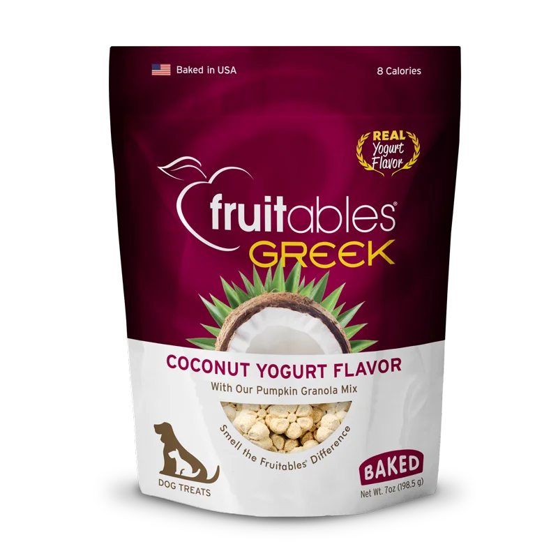 - Food for small dogsFruitables Greek Coconut Yogurt Flavor Dog Treats