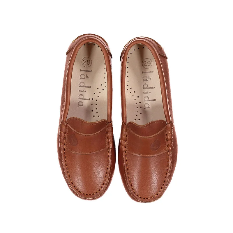 ---Ladida Luggage Brown Leather Loafer