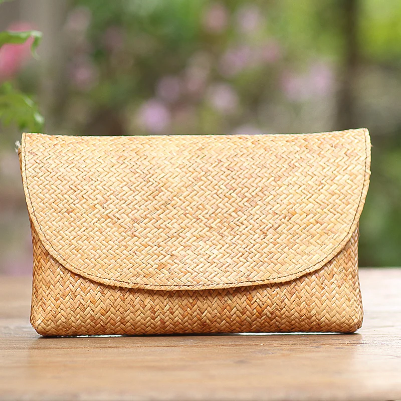 - Hamster silent running wheel to prevent chewingCasual Afternoon Handwoven Tan Rattan Envelope Clutch Bag from Bali