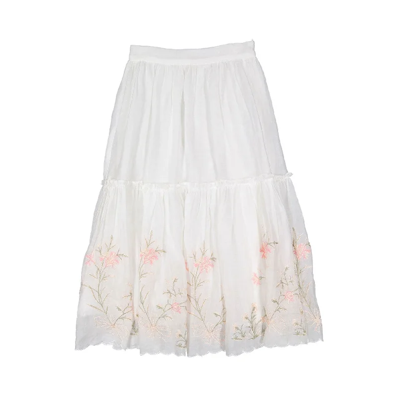 - Summer pet ice matPetite Amalie  White Heirloom Embroidered Skirt