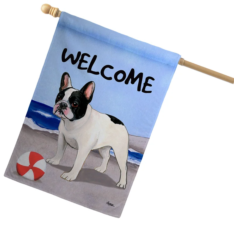 - Organic cotton dog bibsFrench Bulldog House Flag