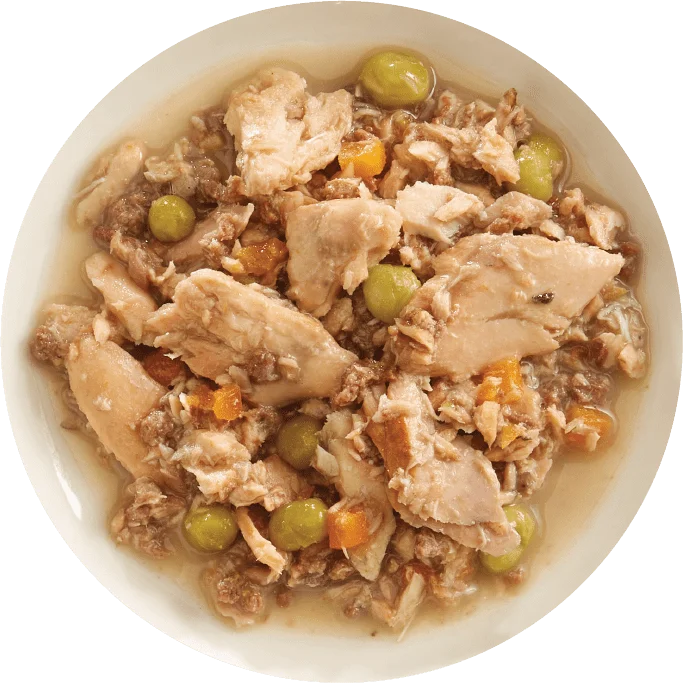  -High-fiber dog foodRAWZ Aujou Salmon, Beef & Aku Tuna Recipe Wet Dog Food