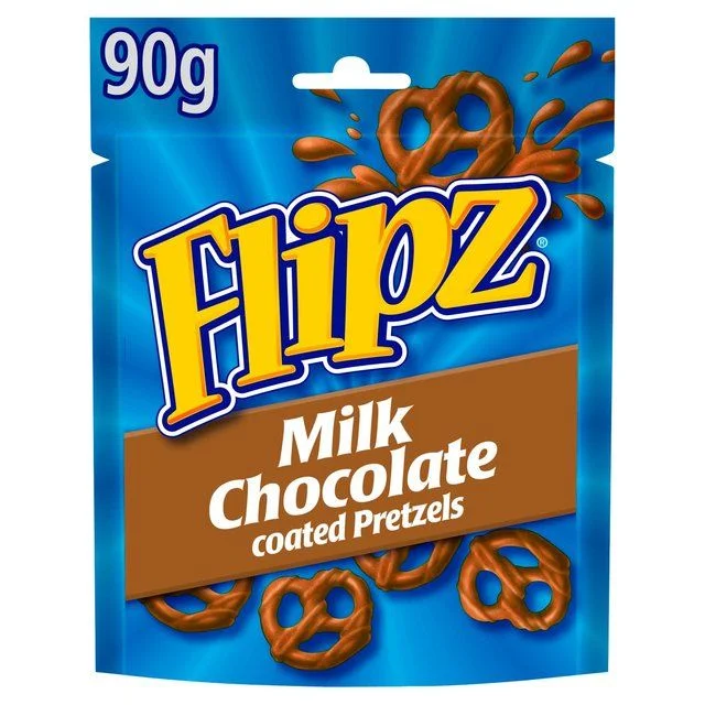 - Organic cotton dog bibsFlipz Milk Chocolate Covered Pretzels Pouch   90g