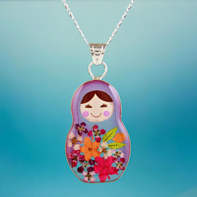 - Deodorizing cat litter tofu litterMexican Matryoshka Matryoshka Style Pendant Necklace with Natural Flowers