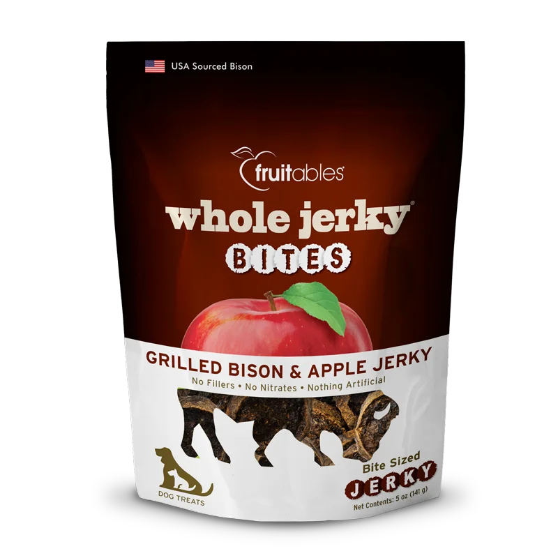 Dog FoodFruitables Whole Jerky Bites Grilled Bison & Apple Dog Treats