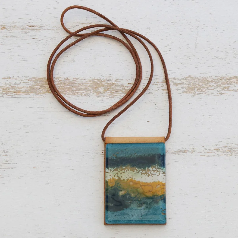 - Organic cotton dog bibsGuanabara Bay Handcrafted Glass Pendant Necklace in Blue from Brazil