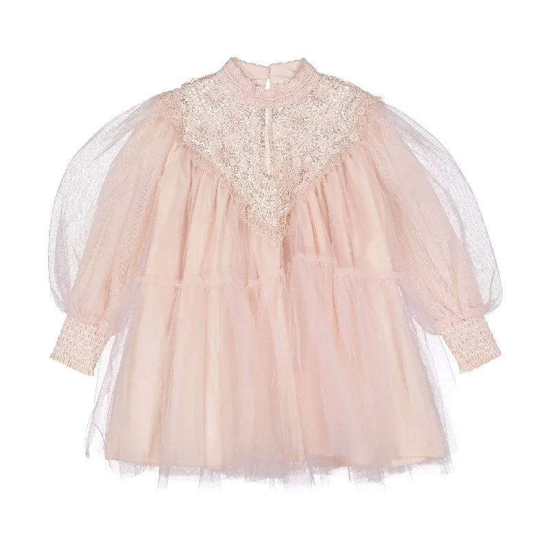  -Non-contact cat thermometerPetite Amalie  Shell Pink Lace Applique Tulle Baydoll Dress