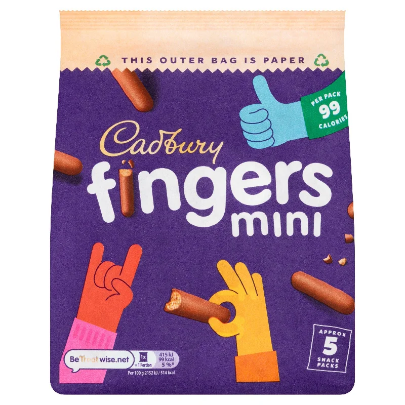 ---Cadbury Chocolate Mini Fingers Biscuits pack 5x19.3g