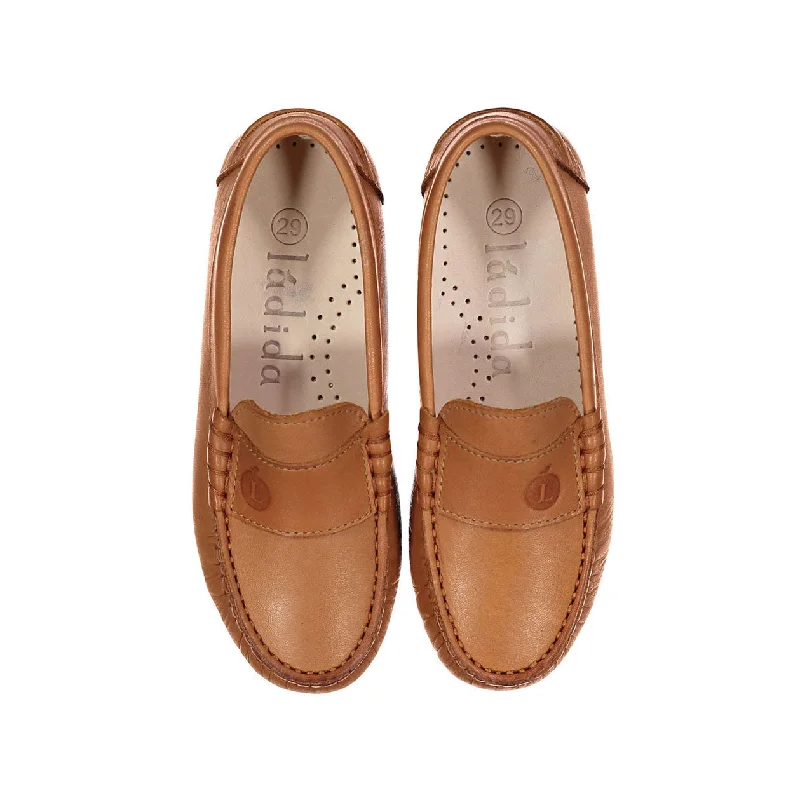 ---Ladida Cognac Leather Loafer