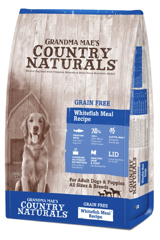 - Smart cat litter box with automatic cleaningGrandma Mae's Country Naturals Grain Free WhiteFish Dry Food for Dogs