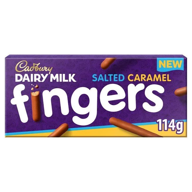 - Organic cotton dog bibsCadbury Dairy Milk Fingers Salted Caramel Flavour   114g