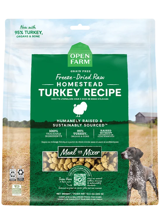 - ​​Christmas pet Christmas clothingHomestead Turkey Freeze Dried Raw Dog Food - 22oz