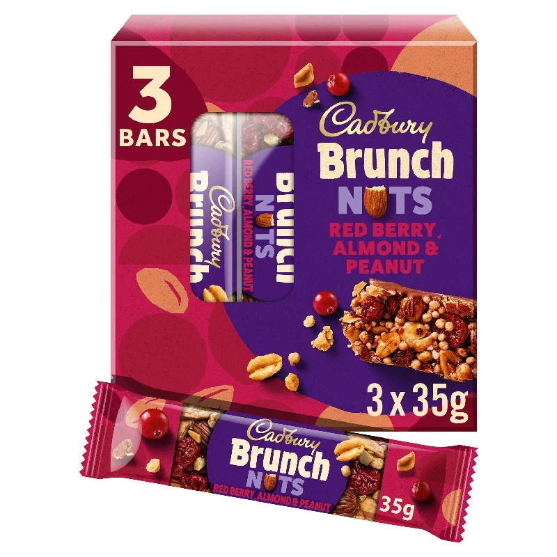 - Air box TSA certified check-inCadbury Brunch Nuts Red Berry Almond & Peanut Bars 3x35g