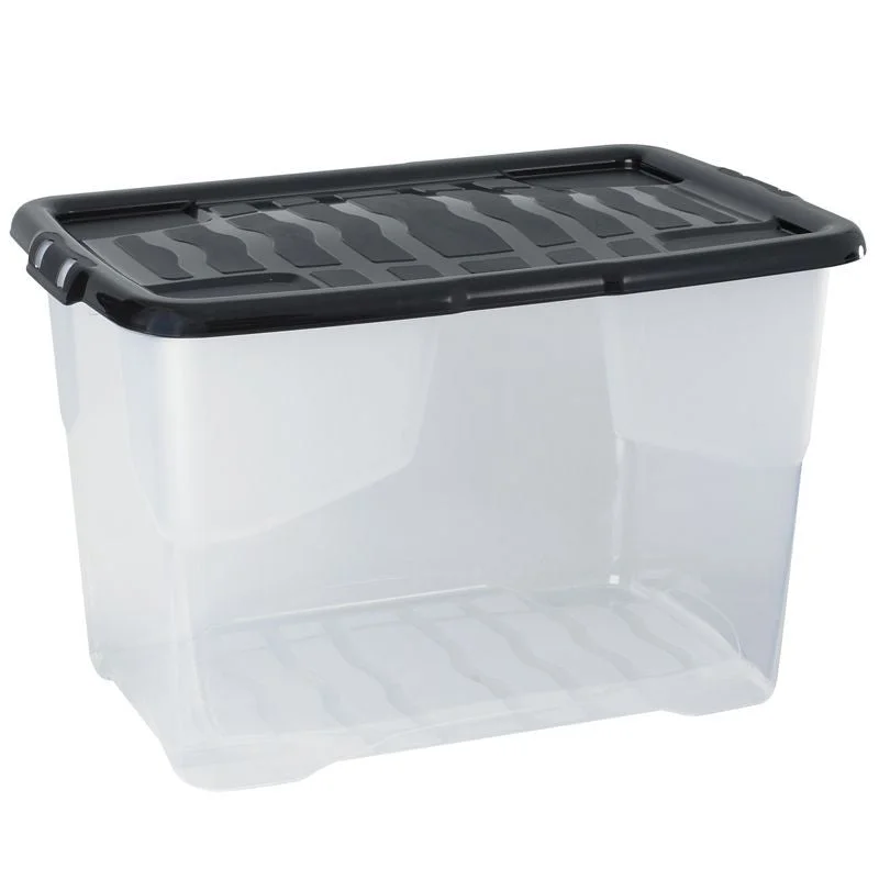 - Degradable pet feces bagPlastic Storage Box 65 Litres Large - Clear & Black Curve by Strata