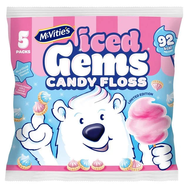 - Parrot climbing and standing wooden frameMcVitie's Candyfloss Iced Gems Multipack Biscuits 5 x 23g 115g   5 x 23g