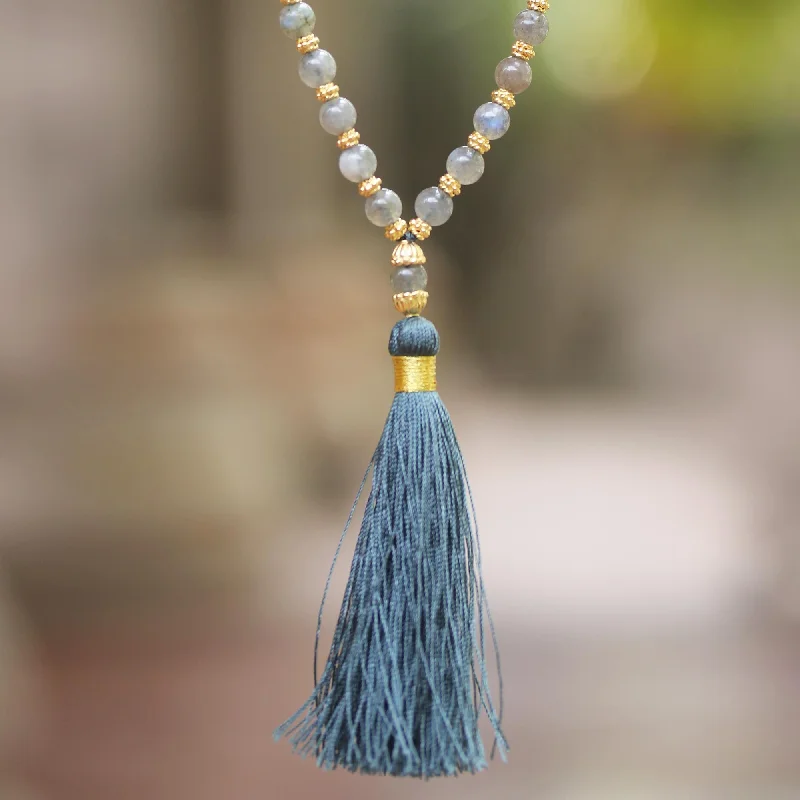 - Parrot climbing and standing wooden frameBatuan Harmony Gold Accented Labradorite and Wood Beaded Pendant Necklace