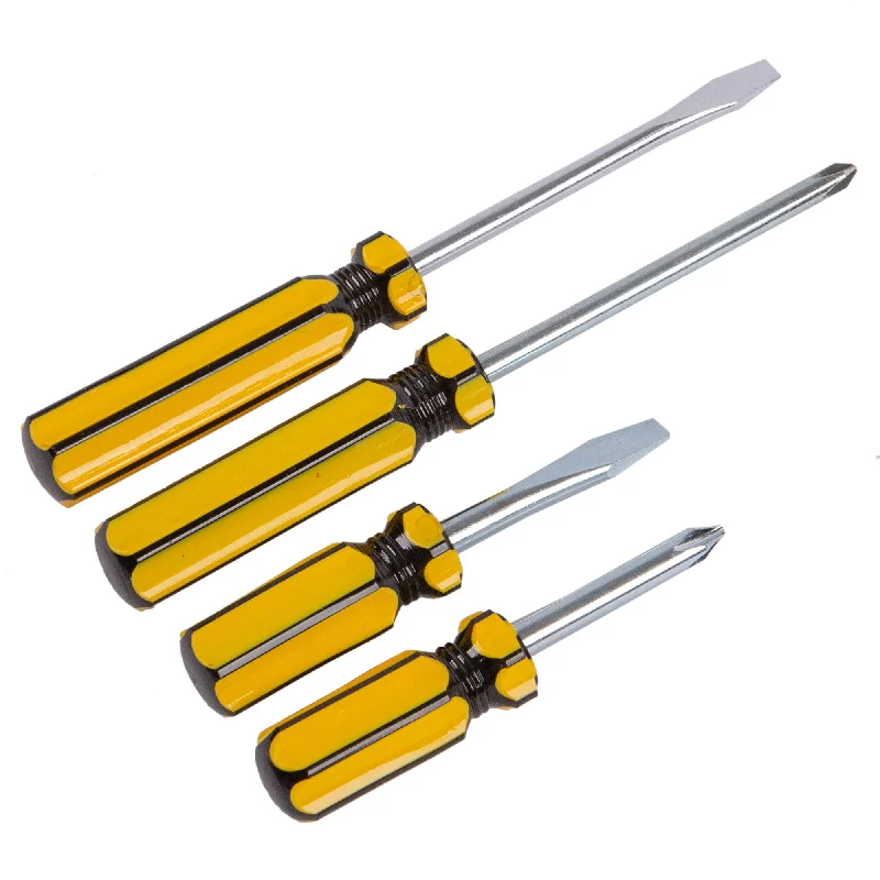 Pet Products4pc Yellow Carbon Steel Screwdriver Set - By Blackspur