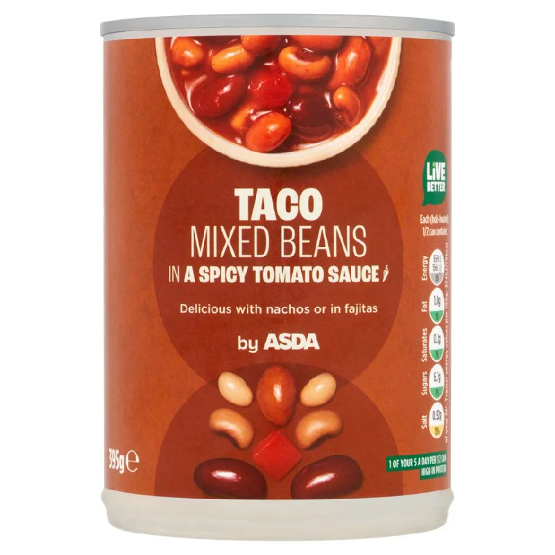 - Teething and chewing toys for puppiesASDA Taco Mixed Beans in a Spicy Tomato Sauce 395g