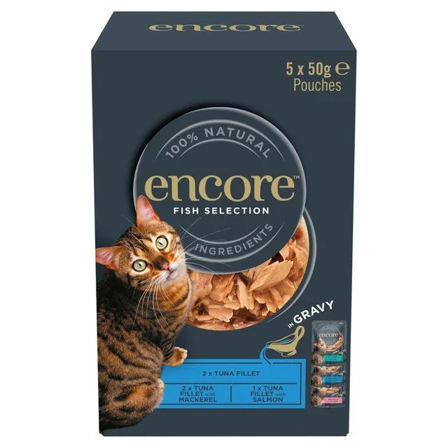 - Natural latex pet mattressEncore Cat Gravy Pouch Fish Selection   5 x 50g