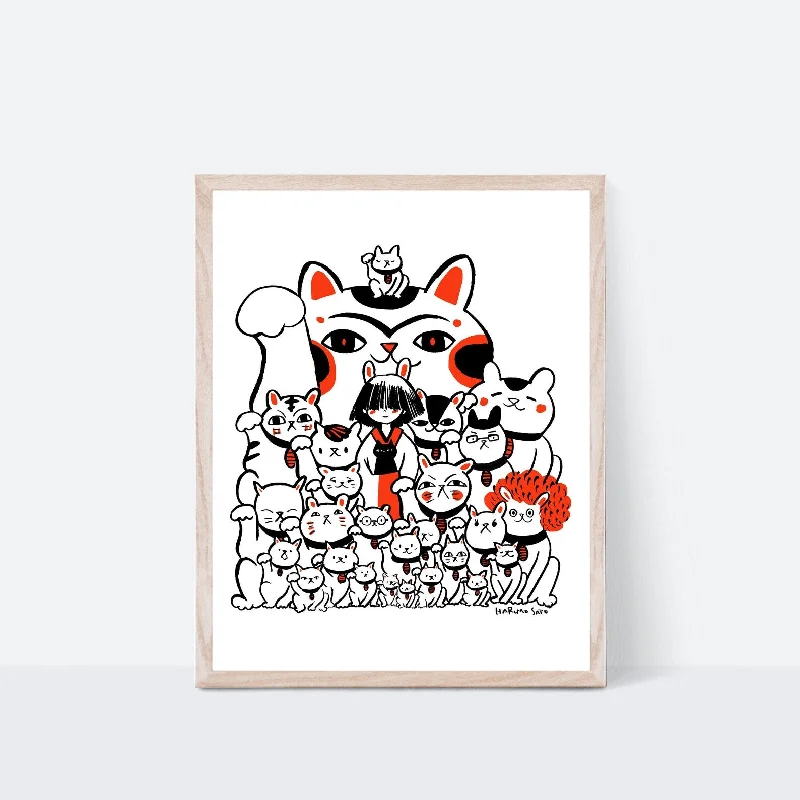  -Anti-scratch sofa protective coverWelcome Cats Print | Harumo Sato | 11x14