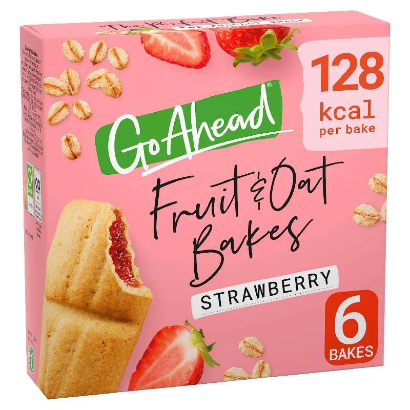 ---Go Ahead Fruit & Oat Bakes Strawberry Biscuit Bars 6x35g