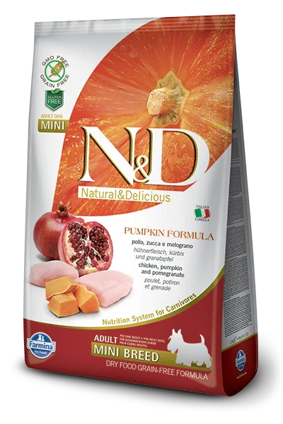 3. **Pet food bowl is anti-slip design**Farmina N&D Grain Free Chicken & Pomegranate With Pumpkin Adult Mini - 2.5kg